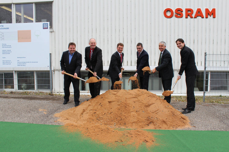 ground-breaking ceremony of new halogen production line in osram plant Eichstätt 2012