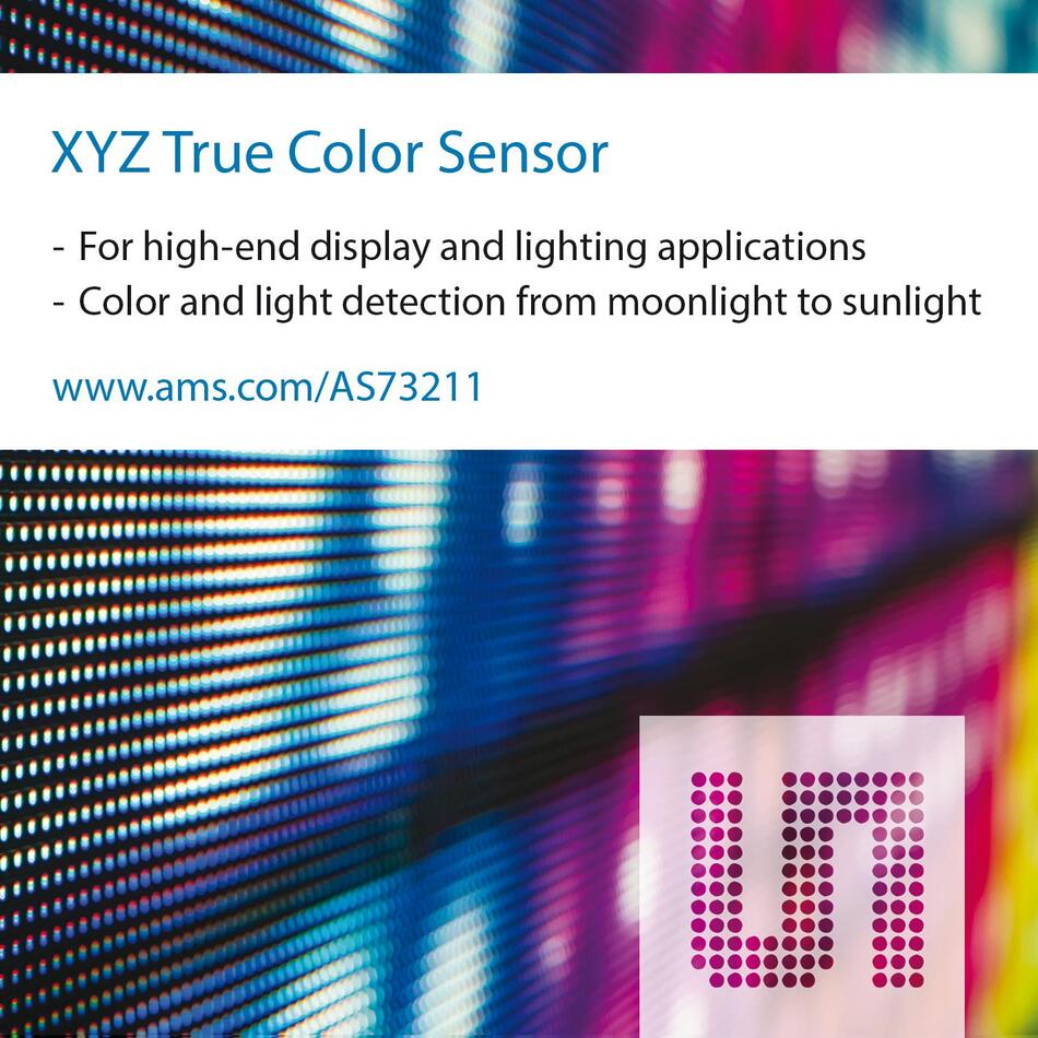 press picture for AS73211 xyz color sensor